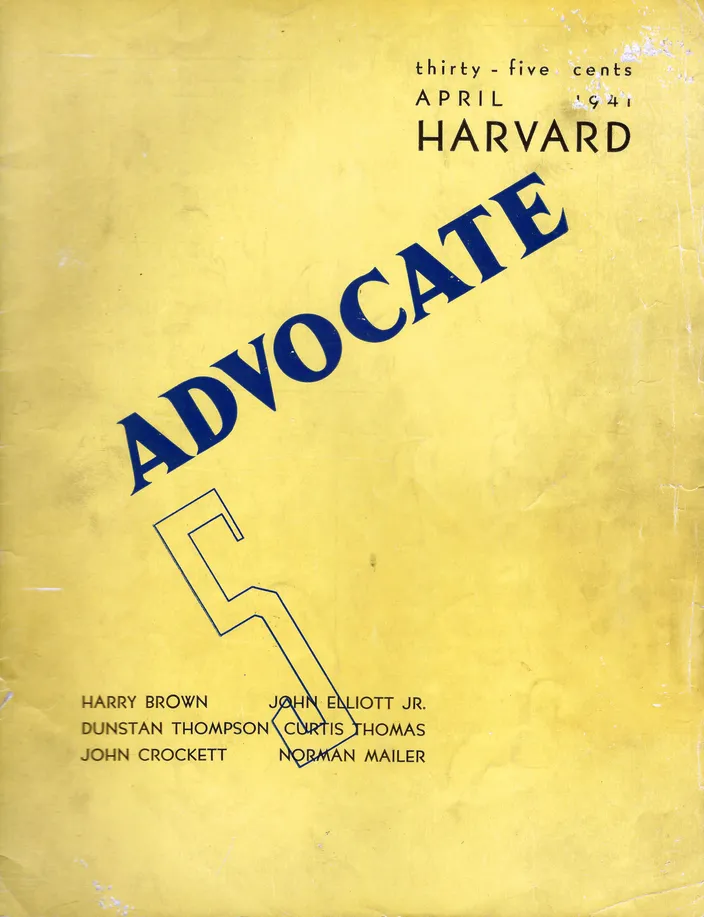 Harvard Advocate, April 1941 — issue in which Mailer's "The Greatest Thing in the World" first appeared