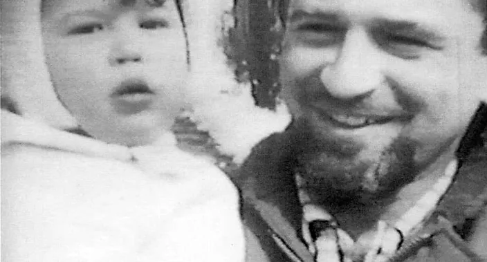 Norman Mailer with his daughter Danielle, 1957