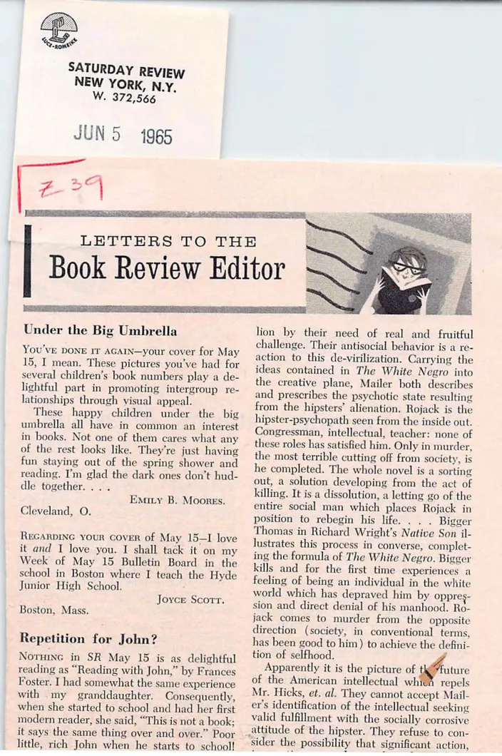 Bill Powers's letter to the Saturday Review, 5 June 1965
