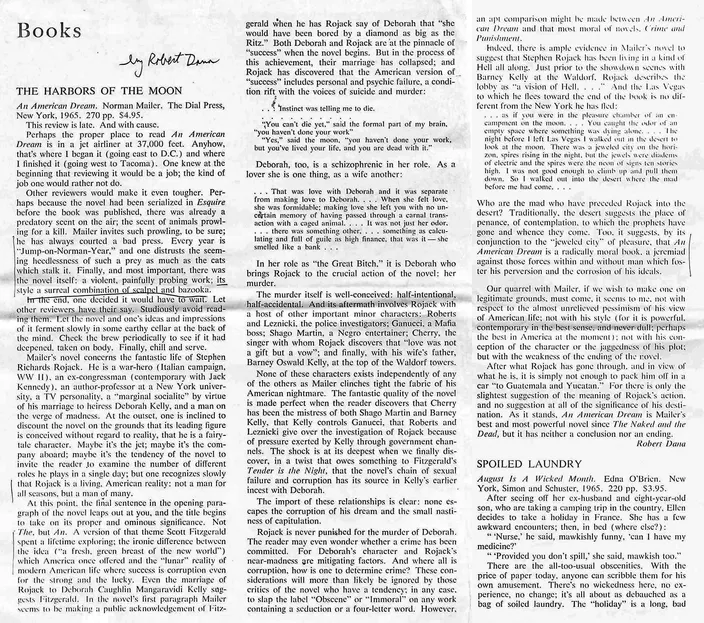 Robert Dana, "The Harbors of the Moon," The North American Review, July 1965, p. 56