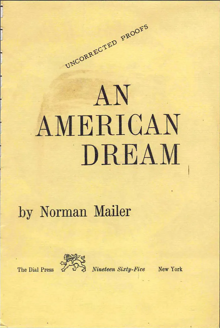 Cover of the uncorrected Dial Press page proof