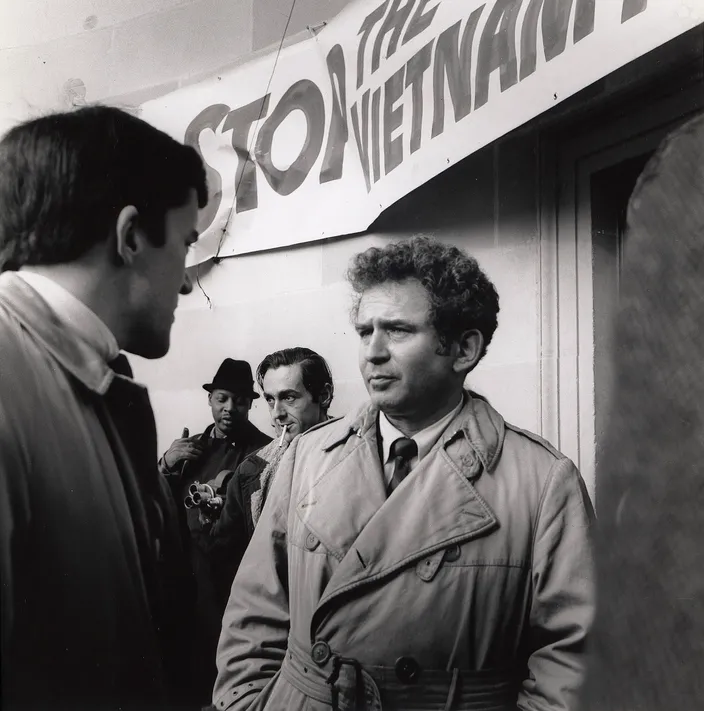 Norman Mailer at an anti-Vietnam War demonstration, 1966