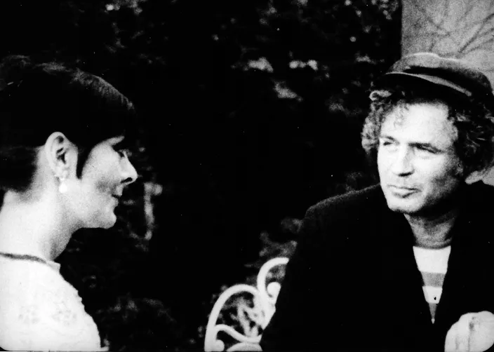 Carol Stevens and Norman Mailer during the filming of Maidstone, 1968