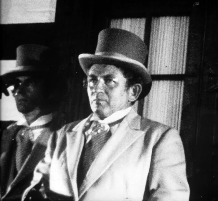 Rip Torn and Norman Mailer during the filming of Maidstone, 1968