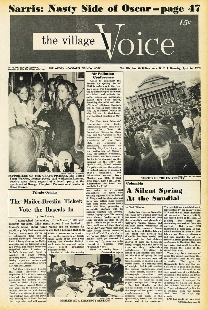 Joe Flaherty, "Vote the Rascals In," Village Voice, 24 April 1969