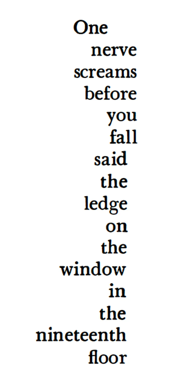 Facsimile of a poem from Deaths for the Ladies as printed on p. 218 of The Structured Vision of Norman Mailer