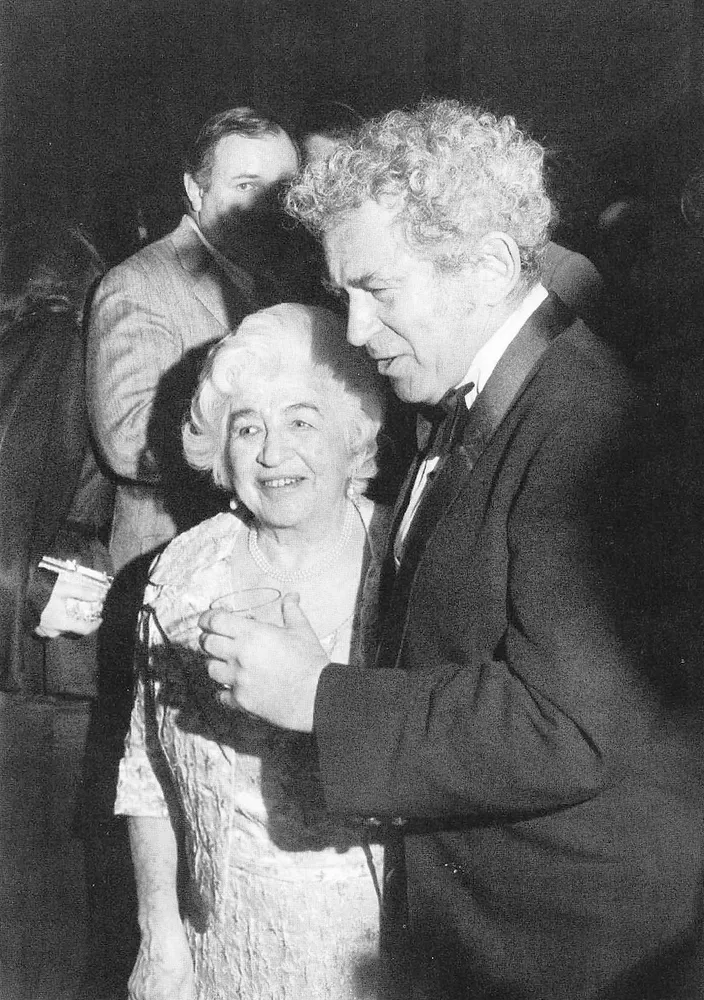 Norman Mailer with his mother, Fanny Schneider Mailer, 1973