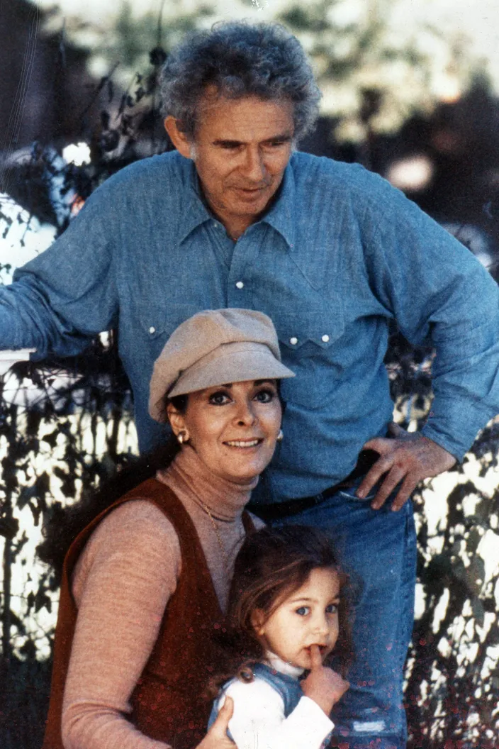 Norman Mailer with Carol Stevens and their daughter Maggie, 1973