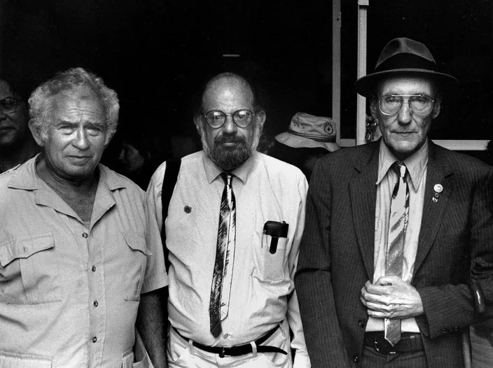 Norman Mailer with Allen Ginsberg and William S. Burroughs, 1983