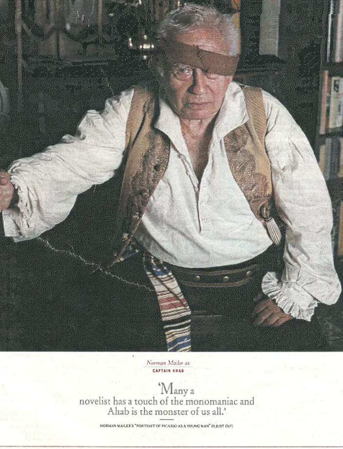 Norman Mailer costumed as Captain Ahab, New York Times Magazine, October 1995