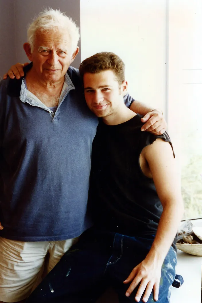 Norman Mailer with his son John Buffalo Mailer, 1997